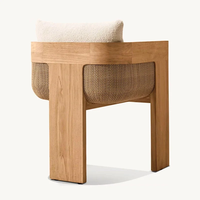 Ensemble de table et de chaises en teck d'extérieur moderne, imperméable, résistant aux UV, ensemble de table à manger pour villa, parc, cour, mobilier de jardin pour hôtel, patio