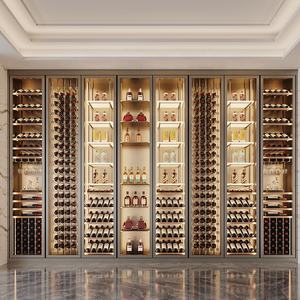 Estante de exhibición de vino de temperatura constante de diseño moderno gabinete de vino de acero inoxidable 304 para bar restaurante - Product Image 5