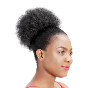 Korte 8 "Afro Puff Haarknot Rommelige Synthetische Chignon Haarstukjes Knot In Voorraad
