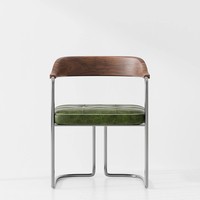 Chaises de salle à manger de style industriel léger et luxueux, utilisation dans les restaurants et les bars, chaise de salle à manger verte, cadre en métal en forme de U