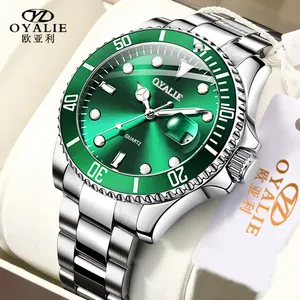 Stock Alloy Material Sub Series Men Green Water Ghost Watch Quartz Watches