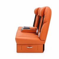 Siège de banquette électrique en cuir pour fourgonnette, avec fonction massage, ventilation et chauffage, et surpiqûres losanges