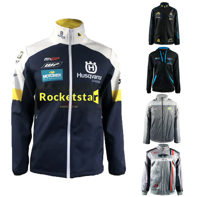Hot Sales Plus Size Fashion Stand-Up Collar Racer Motorcycle Jacket Custom Team Name Printing Breathable Waterproof Windproof