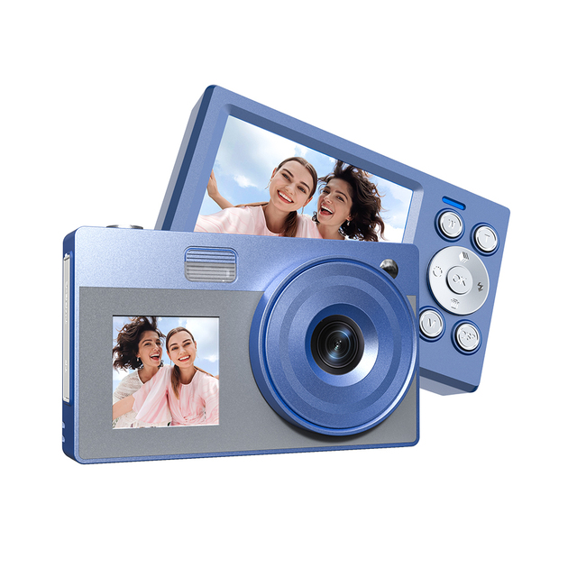 Portable 2.8+1.4 Dual Screen Retro Video Compact Digital Action Camera for Kids 4K SD Memory Anti-Shake Zoom CMOS Projection