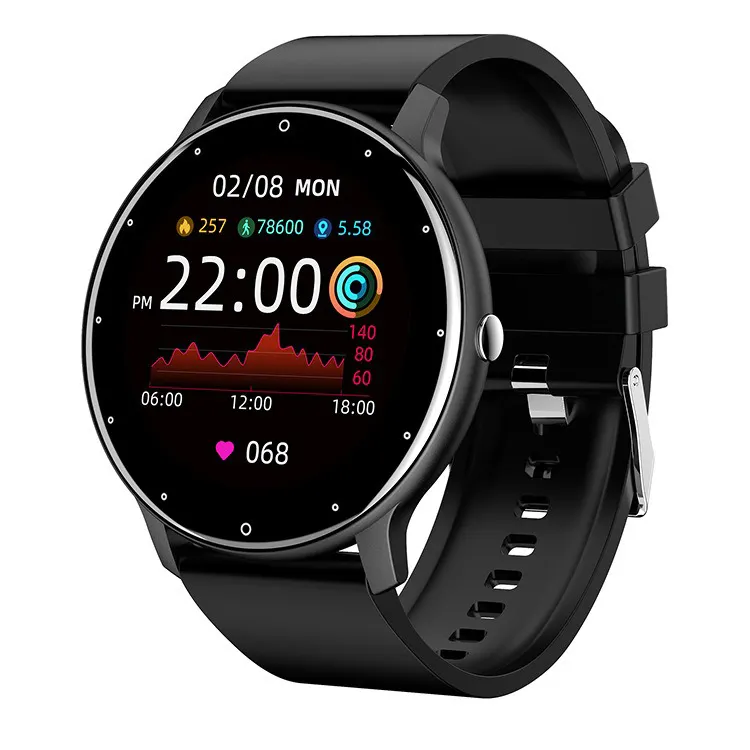 Smart watch fashion com touch à prova d' água, relógio inteligente para esportes, nova chegada, on-line, medidor de frequência cardíaca e previsão do tempo, 2021