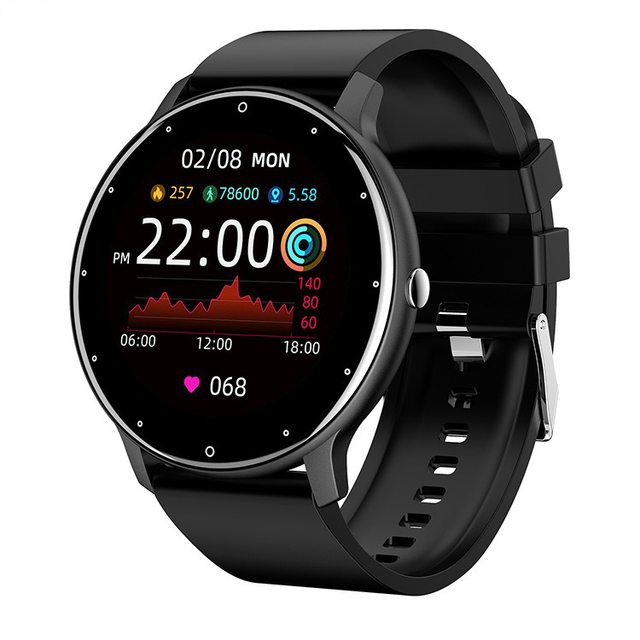 2021 Fashion Sport Smart Watch New Arrive Online Smart Watch Full Circle Touch Waterproof Measure Heart Rate & Weather Forecast