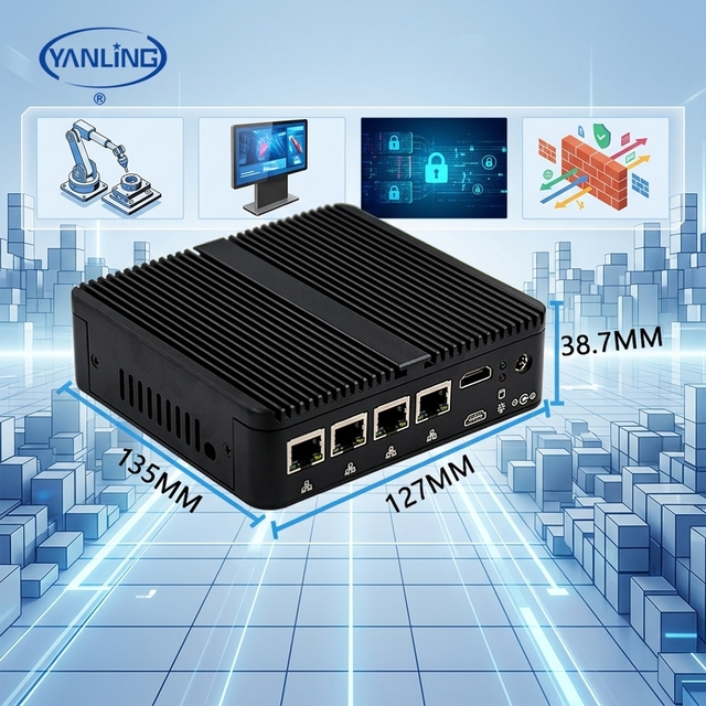 Compact Industrial Mini Pc J4125 Processor Embedded Box PCs Ubuntu Linux with 4x GbE