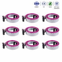 Adaptateur pas de 2,54 mm, conducteur en cuivre étamé 14 broches, câble plat gris de 15 cm, PVC/Nylon/PBT/PTFE, indice de protection IP67, pour machines électroniques