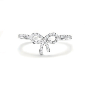 Anello a Fiocco da Donna Stile Coreano con Zirconi, Aperto e Regolabile, Elegante e Grazioso per Uso Quotidiano, Gioiello Statement - Product Image 5