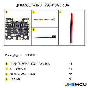 Venta Caliente WING JHEMCU ESC-DUAL 40A BLHELI_S 2en1 40A ESC con BEC Integrado, Medidor de Corriente, 20X20mm, 2-6S para Avión RC de Doble Motor - Product Image 3