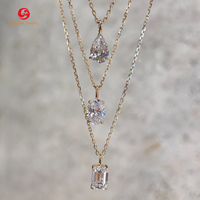 Collier solitaire en diamant de laboratoire certifié IGI Colliers en diamant de laboratoire pour femmes en or 14 carats ovale taille émeraude D VS1 HPHT CVD