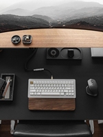 Soporte de Escritorio de Madera Maciza de Lujo Ligero, Estante Estético de Doble Capa para Computadora Portátil, Base Elevadora con Almacenamiento Integrado