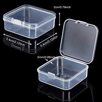 Petite boîte de rangement en plastique, boîtes organisatrices de perles, boîte de rangement transparente carrée à couvercle à charnière pour petits objets, bijoux, artisanat