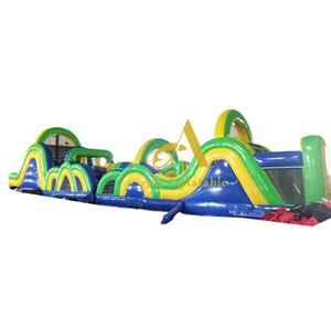 Tunnel gonflable de parcours d'obstacles <span class=keywords><strong>vert</strong></span> et jaune pour le jeu d'enfants jeu mou extérieur jeu gonflable parcours d'obstacles Indoo - Product Image 1