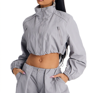 Veste coupe-vent à capuche imperméable en polyester tricoté épais pour homme, col montant en toile personnalisé, haute qualité - Product Image 1