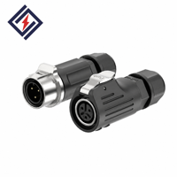 Connecteur circulaire étanche LP12 de type soudable à montage inversé en PBT de qualité supérieure, 2 à 8 broches, pour écran d'affichage LED de contrôle industriel