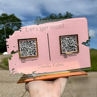 Signe de logo de site Web de dessus de table personnalisé Plaque de code Qr Signes de médias sociaux Scan To Pay Signe acrylique