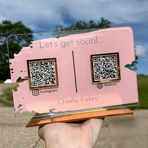 Placa de código Qr personalizada para mesa, señal con logotipo del sitio web, para redes sociales, para pagar señal acrílica - Product Image 3
