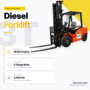 Montacargas Diésel 3T: Motor ISUZU, Mástil de 3 Etapas para Manejo de Materiales Pesados. - Product Image 2