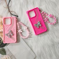 Funda de TPU de Color Sólido con Diseño de Dibujos Animados, Protección Anticaídas en las Cuatro Esquinas, con Adornos de Diamantes de Imitación, Compatible con POP8, Superventas