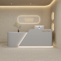 Réception de marché moderne personnalisée, comptoir de réception blanc pour spa