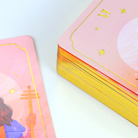 Usine d'impression personnalisée avant et arrière impression feuille d'or cartes de tarot et oracles avec guide