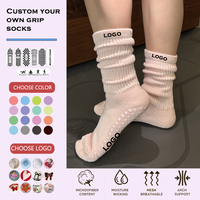Chaussettes de Pilates pour femmes, personnalisables avec logo, en fil pailleté, antidérapantes, avec soutien de la voûte plantaire, vente en gros Glacier