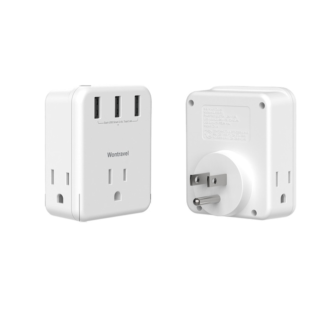 Home Office AC Outlet Extension Universal Fast Charger Wall Mountable Socket Plug Surge Protector USB Power Strip