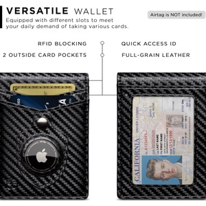 Boshiho Custom Large Capacity Slim Metal Money Clip <b>RFID</b> Front Pocket Bifold <b>Wallet</b> with Clip for Men Use for Credit Card - Product Image 5