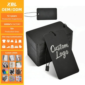 Custom Luxury Logo Clothing <strong>Tags</strong> Black Card <strong>Clothes</strong> Label Special Paper Hang <strong>Tags</strong> for T-Shirt Jacket Business Recyclable Bags - Product Image 1