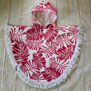 Новинка; Оптовая продажа; Горячая распродажа; Летний песок свободный изготовленный на заказ Печать Маленькая детская пончо с капюшоном круглое пляжное полотенце с кистями - Product Image 4