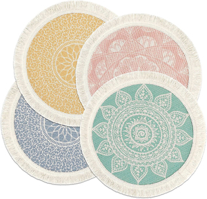 French Vintage Elegance Cotton Handmade Placemat Flower Embroidered with Plaid Style Waterproof Lace Fabric for <strong>Wedding</strong> - Product Image 2