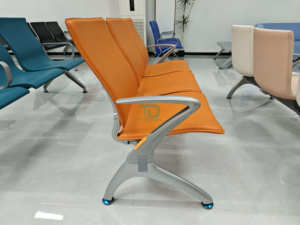 Chaise d'attente Foshan 1 2 3 4 5 places, cadre en acier métallique, cuir PU pour salle d'attente de bureau, banque, gare, bus, réception, USB - Product Image 5