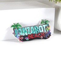 Individueller Lanzarote Harz-Kühlschrankmagnet 3D Strand Vulkan Souvenir Kühlschrankmagnet mit Eigenem Logo Design Werbe-Kühlschrankmagnet