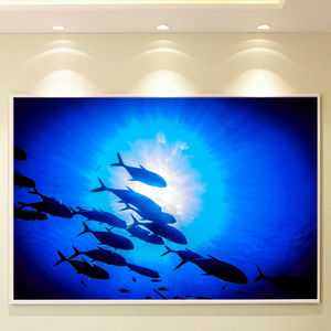 Art mural en acrylique de style Art déco <span class=keywords><strong>du</strong></span> <span class=keywords><strong>monde</strong></span> sous-marin avec cadre en bois pour la décoration de la <span class=keywords><strong>maison</strong></span>, de la salle de séjour - Product Image 3