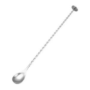 China Factory 11 Inch Stainless Steel Mixing Spoon Spiral Pattern Bar Cocktail Spoon for Ice Cream Mixing Stirring