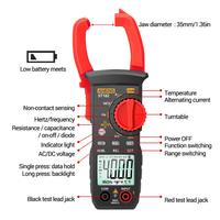 ST182 meteran jepit arus AC, Multimeter DC/AC voltase Ammeter penguji voltase Amp Hz kapasitansi NCV Ohm Tester