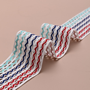 Nylon Spandex đầy màu sắc sóng gấp TRIM ban nhạc đàn hồi băng đàn hồi cho Diy may và trang trí - Product Image 6