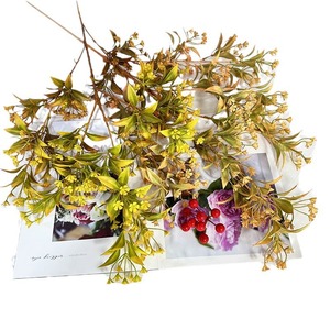 Usine de fleurs artificielles Meiyu Craft, fleurs de mimosa artificielles, fleurs en plastique mélangées, accessoires de photographie de mariage, décorations pour la maison - Product Image 5