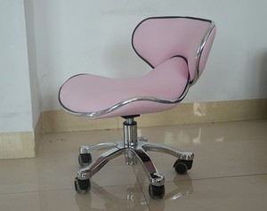 Tabouret de pédicure bleu moderne pour salon de beauté, pivotant hydrauliquement, avec roulettes, pour technicien en pédicure et manucure - Product Image 6