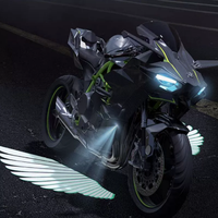 Système d'éclairage universel pour moto TCYATO en aluminium, projecteur d'ailes d'ange, lumière de bienvenue, ambiance lumineuse