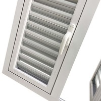 Fenêtre Naco en aluminium antirouille pour bord de mer Cadre à persiennes intégré Fenêtres à battant en aluminium pour persiennes