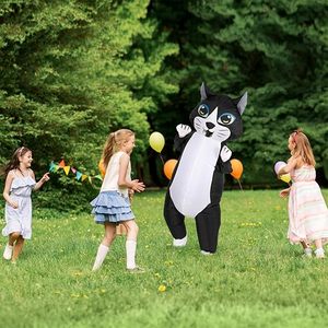 Costume gonflable amusant pour adultes et enfants, noir et blanc, pour les fêtes d'Halloween - Product Image 3