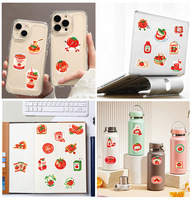 50 autocollants rétro en forme de tomate pour ordinateur portable, bagages, décoration créative, ketchup, cuisine, autocollants DIY