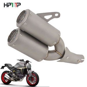 Fournisseur en gros alliage de titane vélo double sortie d'échappement pour moto <span class=keywords><strong>DUCATI</strong></span> <span class=keywords><strong>MONSTER</strong></span> <span class=keywords><strong>950</strong></span> <span class=keywords><strong>MONSTER</strong></span> 937 - Product Image 1