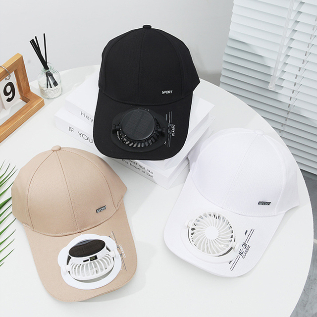 Solar Powered USB Charging Fan Hats Men Breathable Mesh Sun Protection Outdoor Wide Brim Hat Baseball Cap with Solar Fan