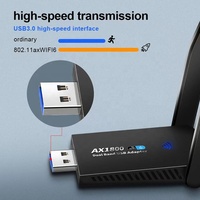 Venta caliente USB Wifi 6 AX1800M Adaptador de doble banda 5G USB 3,0 Antena Combo Wlan Stick Dongle inalámbrico Adaptador USB externo