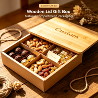Boîte cadeau en bois sur mesure avec compartiments séparateurs pour l'emballage de noix, bonbons et chocolats
