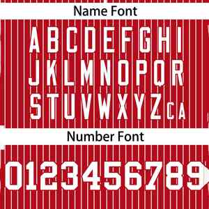 Maillot de softball personnalisé à rayures rouges et blanches, authentique, à deux boutons - Product Image 3