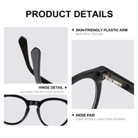 Meilleure vente de montures optiques rondes en acétate spécialisé Vintage avec 3 clous en stock, lunettes de lumière bleue d'ordinateur, lunettes en acétate